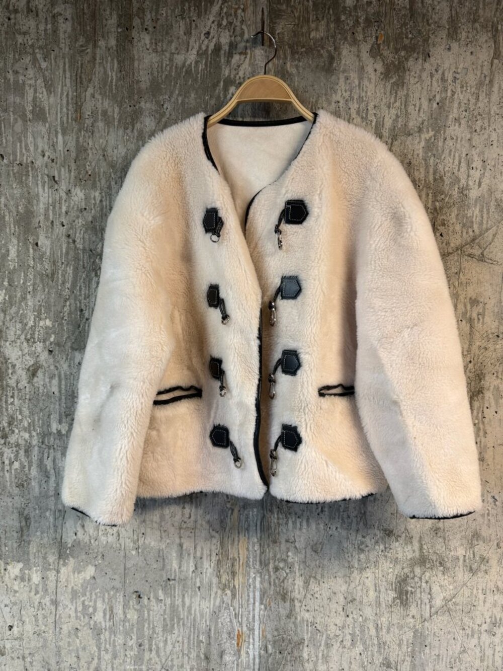 Women's Shearling Jacket Size S In Beige